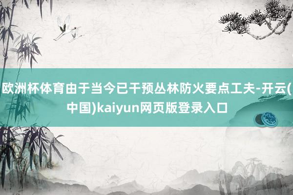 欧洲杯体育由于当今已干预丛林防火要点工夫-开云(中国)kaiyun网页版登录入口